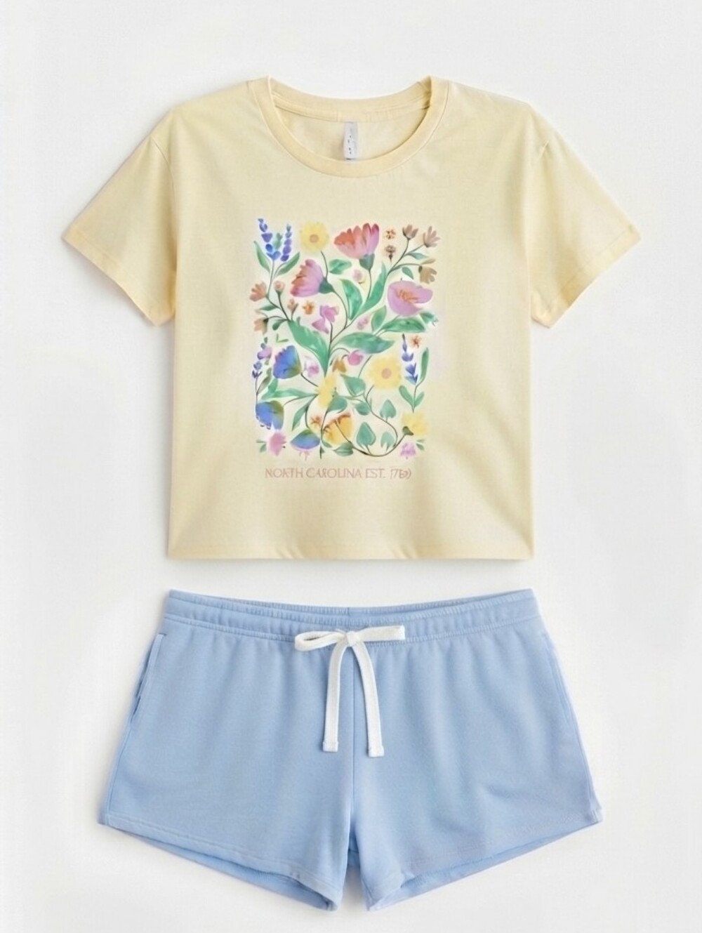 NWT State Of Mine North Carolina Tee & Fleece Lined Short Set